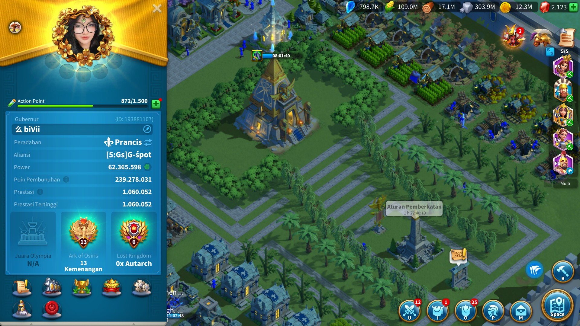 🔥 62M POWER | 240M KP | 800K T5 | VIP 14 | FULL LEGENDARY INF 🔥 - 1